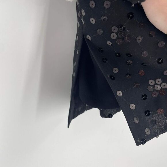 LOFT Women's Sheer Lined Sequin Overlay Straight Pencil Skirt Black Size 2P - Picture 3 of 9